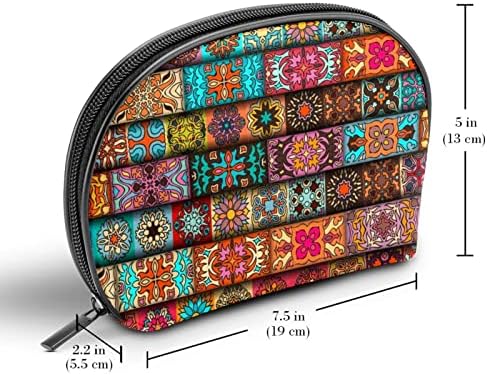 תיק קוסמטי של TbouoBt לנשים, תיקי איפור מרווחים כיס טואלטיקה מתנת נסיעות, צבעי אתני דפוס מסורתי צבעוני