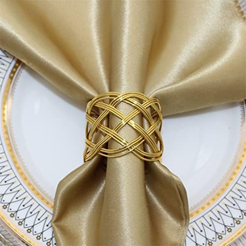 Ganfanren מפית זהב טבעות מתכת טוויסט טוויסט מפית טבעת מפיות לחתונות מסיבת ארוחת ערב.
