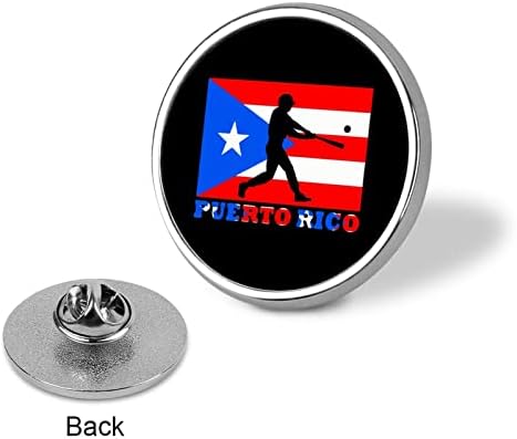 בייסבול פורטו ריקו דגל עגול תג סיכת פין מצחיק הדפסת דש עניבת סיכות לגברים נשים בגדי שקיות דקורטיבי