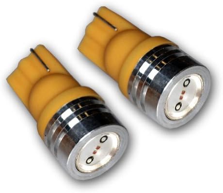 TuningPros Ledck-T10-AHP1 LED LED נורות T10 טריז, סט ענבר ענבר ענבר 2-PC גבוה