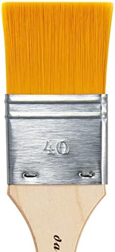 סדרת הסטודנטים של דה וינצ'י 5076 מברשת צבע זוטר, מוטלר סינטטי אלסטי שטוח עם ידית לכה ללא גלילה, גודל 40