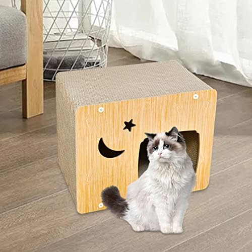 חתול מגרד לוח חתול גרדן בית קן מיטת מחבוא לחתולים מקורה תרגיל, אור חום, מ