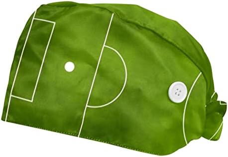 OELDJFNGSDC 2 חבילות כדורגל שדה ירוק כובע עבודה עם כפתורים לנשים/גברים רצועת זיעה עניבה מתכווננת לאחור כובעי בופנט
