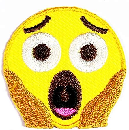 פריטה קטנה מאוד צהובה עם פנים המום פנים רקומות מדבקות מצוירות מצוינות מלאכה תיקון דקורטיבי בעבודת יד לבגדי