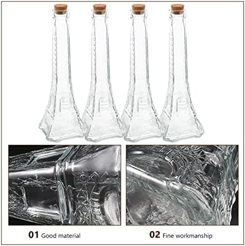 עיצוב חתונה קאבילוק עיצוב חתונה עיצוב חתונה עיצוב 4 יחידות בקבוקי זכוכית דקורטיביים עם פקק פקק בקבוקי זכוכית קטנים