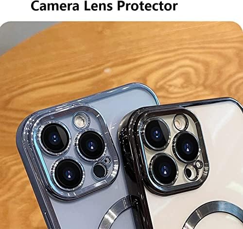 מקרה ברורה מגנטית של Spevert עבור iPhone 13 Pro Max עם מגן עדשת המצלמה מארז הגנה מלאה תואם ל- Magsafe Elegant Anti-Scratch