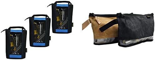 כלי רוכסן Melotough ZIPPER שקית רוכסן רוכסן -תיק פסטנר עם חלון רשת ושקית כלי רוכסן בד שעווה 12 אינץ ', 2 חבילה;