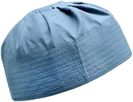 Thekufi יונה כחול קפלים בצבע מוצק בד קופי קופי תפילה גולגולת כובע קופי כובע טבליי טופי