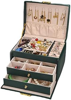 קופסת תכשיטים של זלאלהג'ה שלוש שכבות תכשיטים רב -פונקציונליים תיבת אחסון תכשיטים עגילים ניידים שרשרת טבעת תיבת אחסון