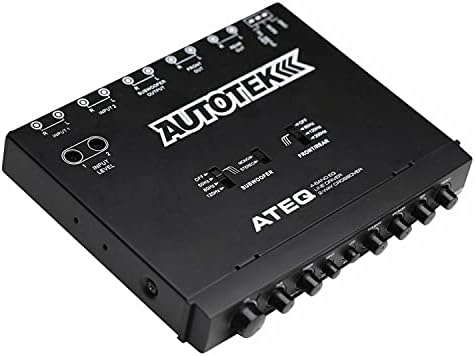Autotek 4-Band Equalizer עם קרוסאובר דו כיווני מובנה, 9 וולט, 1/2 DIN, מחדש EQ של EQ עם קרוסאובר פעיל קדמי/אחורי, ו-