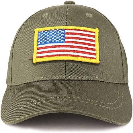 חנות לבוש אופנתית נוער צבא צבא צהוב סטנדרט דגל אמריקאי על כובע טקטי