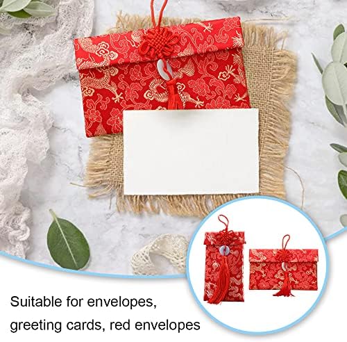 2 יחידות סיני אלמנט משי אדום מעטפות סיני אדום כיסי דרקון דפוס חדש שנה כיסים לשנה חדשה חתונה יום הולדת