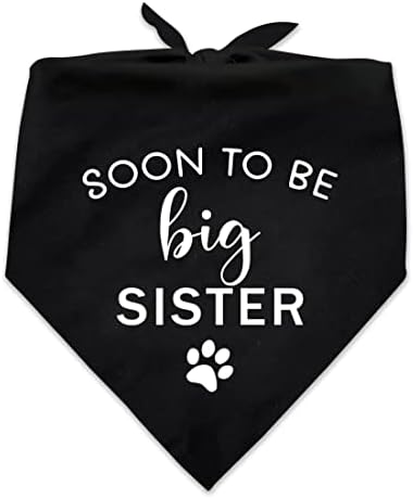 מצחיק בקרוב להיות גדול אחות שחור כותנה לחיות מחמד כלב בנדנה, מין חושף תמונה נכס לחיות מחמד כלב ליקוק אביזרי יום הולדת