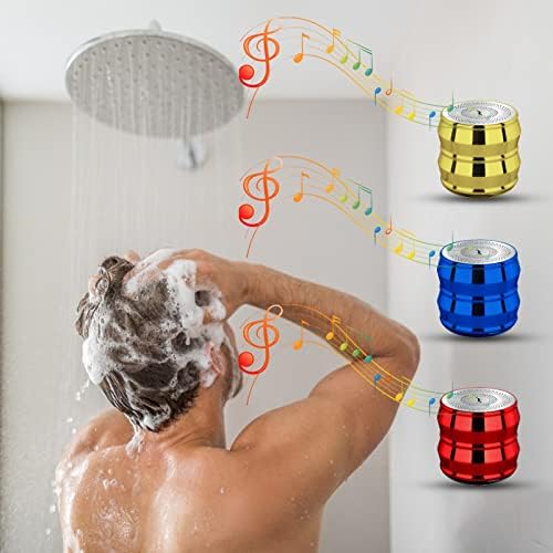 Bluetooth 5.0 רמקול מקלחת עם רמקול ללא ידיים, מקלחת שרוך ניידת ייעודית IPX4 אטומה למים, חיי סוללה של 500mAh, מיקרופון