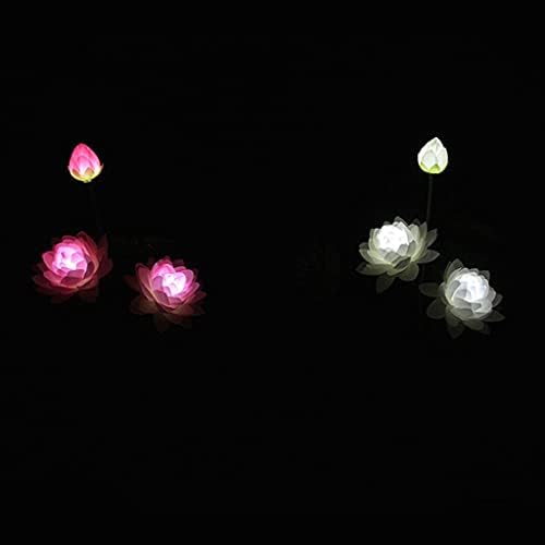 Sjydq 2 pcs צורת פרח מתנה עמוד סולארי אור חצר עיצוב