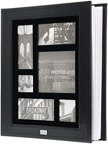 קלר-וו אלבום תמונות זמשאוסף עור, מחזיק 500 תמונות בגודל 4 על 6 אינץ' , 5 לדף - שחור