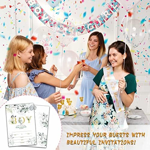 25 כרטיסי הזמנה למקלחת לתינוקות עם מעטפות - יערות מגדר לתינוקות חשיפת מסיבות הזמנות לילדים מבוגרים - זה ציוד לקישוטים למסיבות