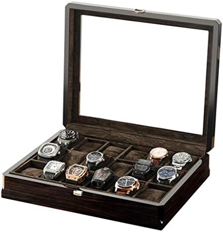 18 חריצי תיבת שעון עץ שעון יד גברים אחסון תיבת שעון / שעון תצוגת מקרה נוח שעון ארגונית