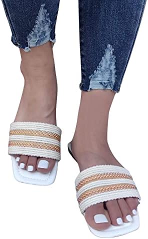 סנדלים אורטופדיים לנשים אופנה סנדלי אצבעות בוהן פתוחות שטוחות מגלשות עם נעלי בית רכות לקיץ
