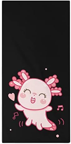 אקסולוטל חמוד קריקטורה ריקוד מגבת מגבת 28.7 X13.8 מטליות פנים סיבי סופר -סין מגבות סופגות מאוד מגבות