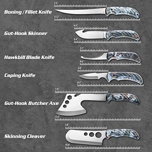 סכין ציד סכין ציד ערכת שדה ערכת מעבד משחקי אטליז נייד, 12 חתיכות