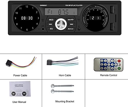 רכב יחיד לרכב יחיד רדיו ימי רדיו Bluetooth ידיים חינם מקלטים שמע לרכב מכוניות עם תצוגת LCD דיגיטלית FM רדיו USB/SD/AUX-in