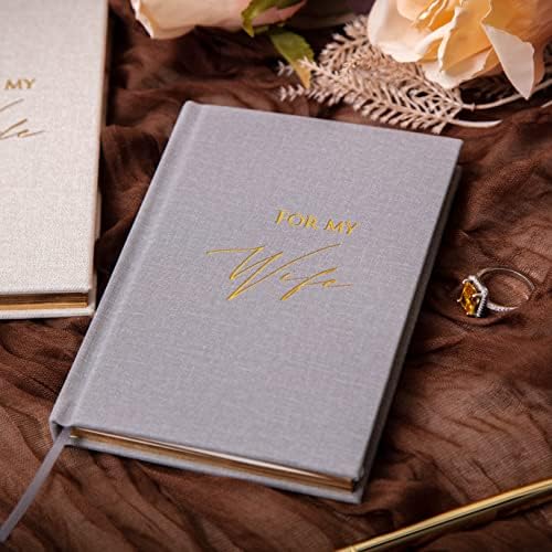 ספרים - אפור ושנהב זהב רדיד מובלט מחברת יומן לחתונה טקס נדר חידוש-להטב חתונה מתנת רעיונות