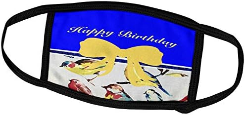 3רוז פלורין קשתות וחגיגות סרט-תמונה של יום הולדת שמח עם ציפורים צבועות וקשת צהובה-מסכות פנים