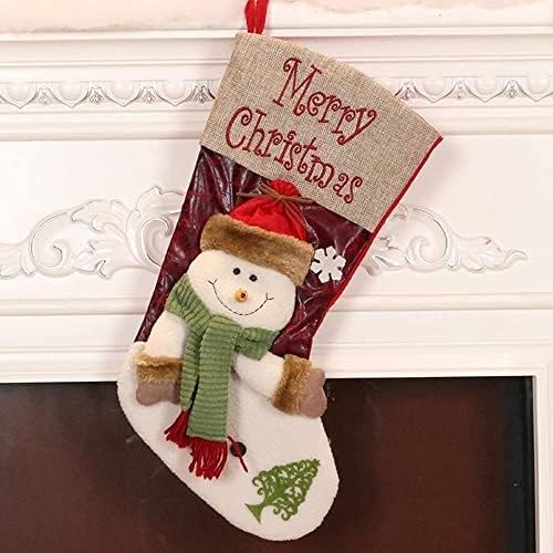 גרבי חג המולד של Onecut איש שלג, 19 '' גדול תלת מימד קטיפה של חג מולד שמח עץ חג המולד גרב גרב מתנה בהתאמה אישית