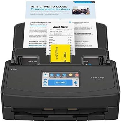 Fujitsu scansnap ix1500 צבע סורק מסמכים דופלקס עם מסך מגע עבור Mac ו- PC