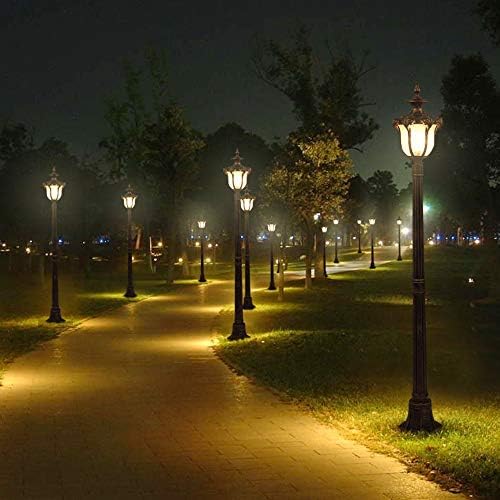 Gjcqzq אורות מסלול אורות ויקטוריאניים בסגנון ויקטוריאני חיצוני אטום עמיד למים אורות רחוב מוט גבוה וילה גן דקורטיבי אור נוף