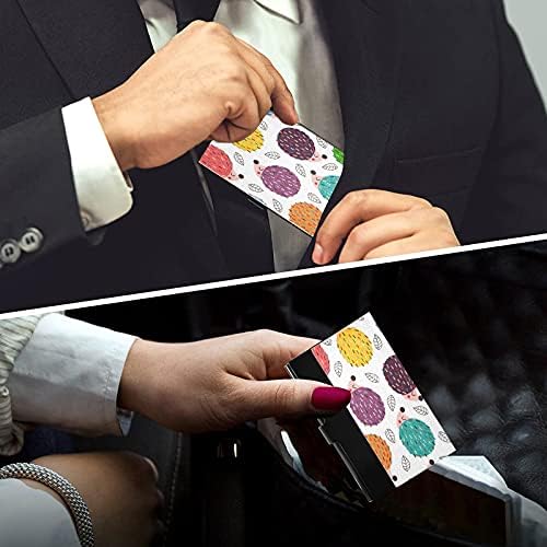 צבעוני קיפודים כרטיס ביקור מחזיק עבור נשים גברים כרטיס ביקור מחזיק מקרה עם עור כרתיד כרטיס מזהה כרטיס ביקור כרטיס