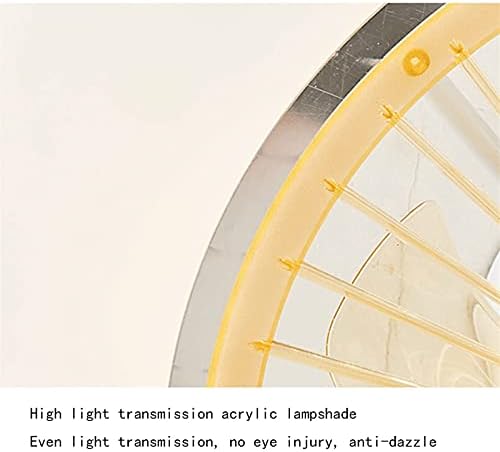 פנסי תקרה של Sggainy, אורות מאוורר מקורה בית מקורה סלון אורות תקרה LED אורות מאוורר שקוף אורות חדר שינה מנורות