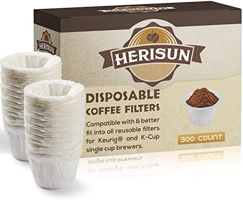 הריסון 300 מסנני קפה חד פעמיים להגשה יחידה 1.0 ו-2.0 נייר סינון קפה לשימוש חוזר עם תרמילי מסנן כוסות לשימוש חוזר