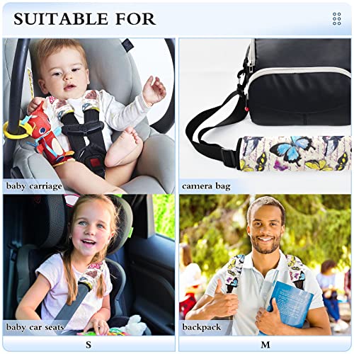 פרפרים רצועת מושב מכונית כיסויי רצועת תינוק לילדים תינוק 2 מחשב רצועות מושב רכב רפידות כרית כרית כרית מגן על חגורת בטיחות לילדים