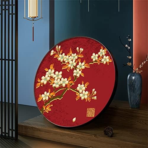 CZDYUF סיני קישוט מעגלי ציור מסעדה בסגנון סיני תלייה ציור שזיף פריחה