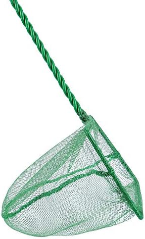 LPRAER 4 אינץ 'אקווריום דגים נטו ירוק ירוק רשת ניילון ניילון רשת עם 9.6 ידית ארוכה ריבוע מהיר לתפוס דגים לרשת דגים