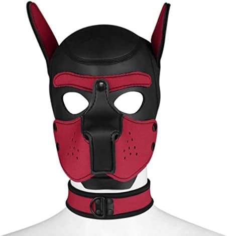 מסיכת ראש כלב מסכות תלבושות לכלב ליל כלב, ניאופרן כלב מכסה המנוע קוספליי אביזרים לגברים