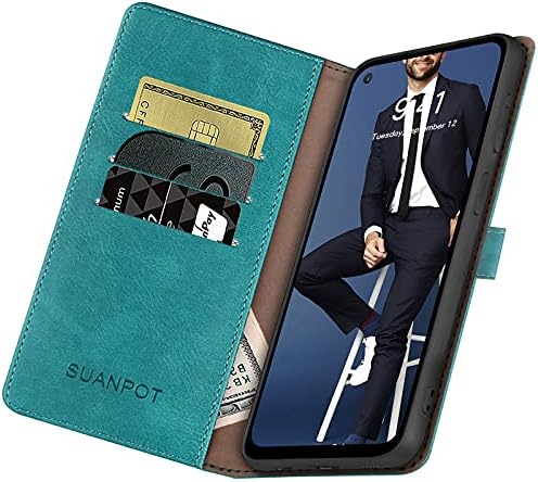 Suanpot עבור OnePlus nord N200 5G עם RFID חוסם ארנק עור מחזיק כרטיסי אשראי מארז, הפליפ פוליו ספר טלפון מארז