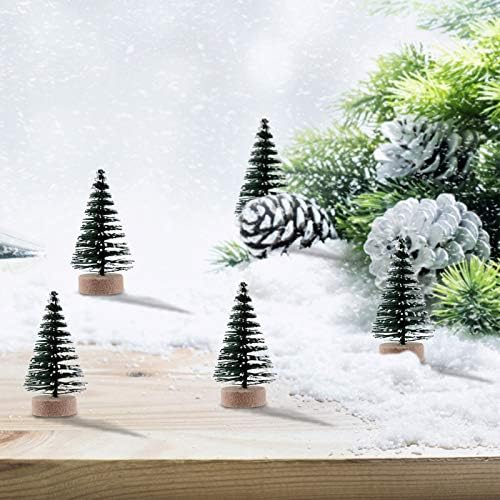 עיצוב חג המולד של Besportble 10 יחידות 5 סמ עיצוב עץ חג המולד מיני עם קישוטים לאורן מכוסה שלג לבר המסיבה הביתית