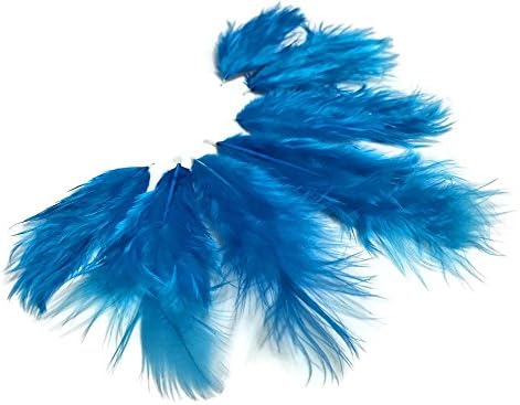 תרנגול נוצות, 1 תריסר - מוצק טורקיז כחול תרנגול צ ' יקבו קצפת מיני נוצות