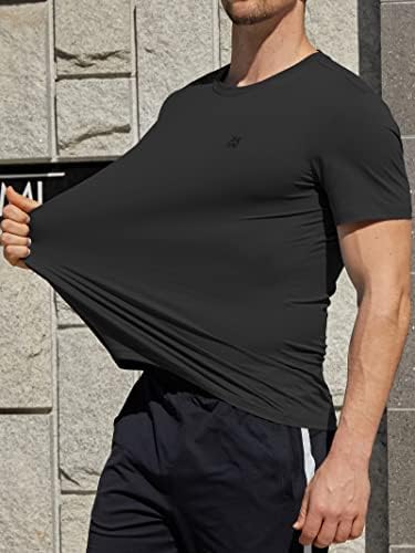 חולצת טריקו של גברים עמידה בקמטים ביצועים טי 4 דרך מתיחה מהירה של שרוול קצר יבש לחות פיתול upf 50+ הגנה מפני שמש