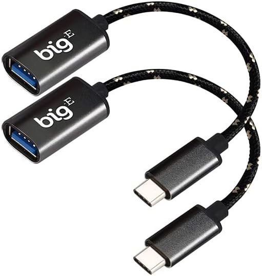 BIG-E USB C ל- USB 3.0 מתאם OTG נקבה התואם ל- LG V40 שלך, Q70, G8X THINQ עבור Thunderbolt קלוע 3 של USB על מחבר כבל GO