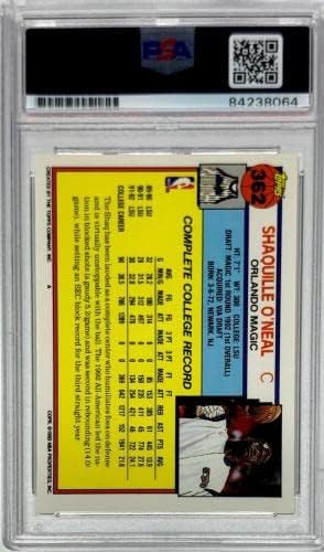 שאקיל אוניל חתום 1992-1993 טופפס טירון כרטיס PSA MT 10 Slabbed 842380864 - כרטיסי טירון כדורסל