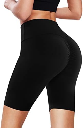 גבוהה מותן מכנסי אופנוען נשים-8 סנטימטרים רך בטן בקרת מכנסיים קצרים לאימון, חדר כושר, יוגה, ריצה