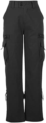 נשים מכנסי מטען רחבים כיס מכנסי ג'ינס y2k נמוך מצנח מצנח מכנסיים צבאיים מכנסיים צבאיים סרבלים סרגל