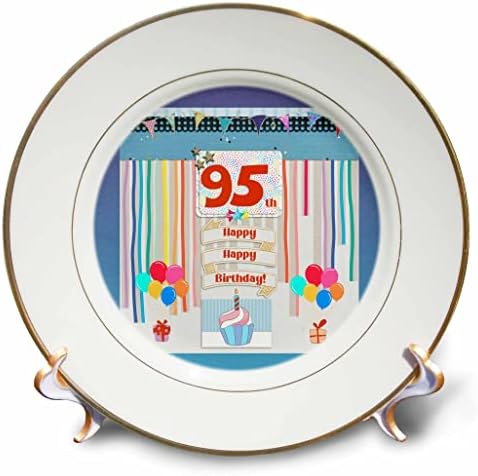תמונת 3 של תמונת יום הולדת 95, קאפקייקס, נר, בלונים, מתנה, זרמים - צלחות