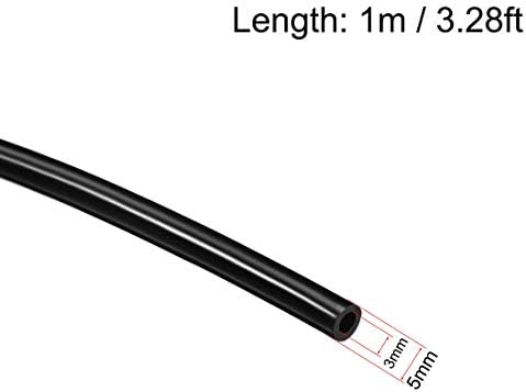 צינורות סיליקון שחור שחור 0.11 מזהה x 0.19 OD 3.28 מר צינור טמפ 'צינור סיליקון צינור אוויר צינור גומי צינור צינור