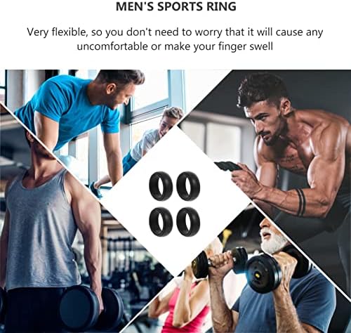 קליספיד גברים סיליקון אתלטי אתלטי טבעות ספורט אצבע טבעת גברים סיליקון טבעת אצבע טבעות: שחור