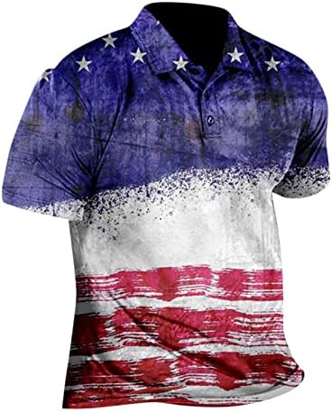 גברים של אמריקאי דגל פולו חולצה מזדמן קצר שרוול פולו חולצות קל משקל קיץ גולף חולצות לגברים
